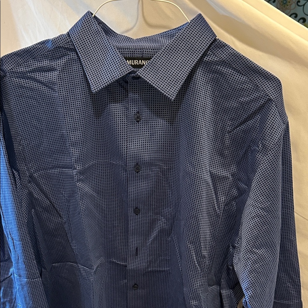 Murano Men's Casual Blue Button Down Shirt